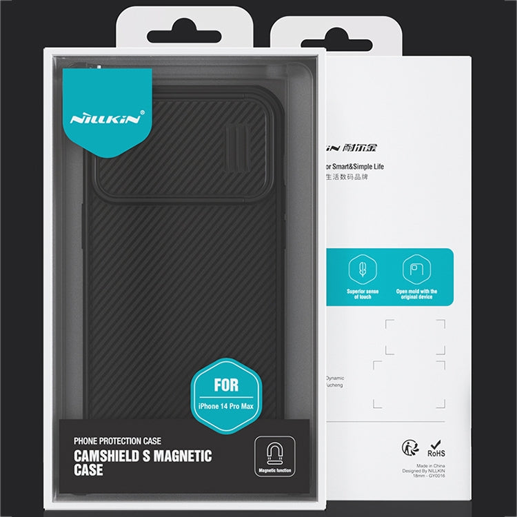 For iPhone 14 Pro Max NILLKIN CamShield S PC Phone Case(Blue) - iPhone 14 Pro Max Cases by NILLKIN | Online Shopping South Africa | PMC Jewellery | Buy Now Pay Later Mobicred