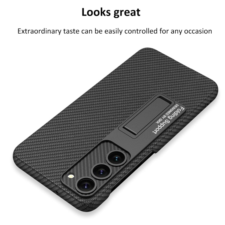 For Samsung Galaxy S23+ 5G GKK Plain Leather Shockproof Phone Case with Holder(Forest Green) - Galaxy S23+ 5G Cases by GKK | Online Shopping South Africa | PMC TechLife