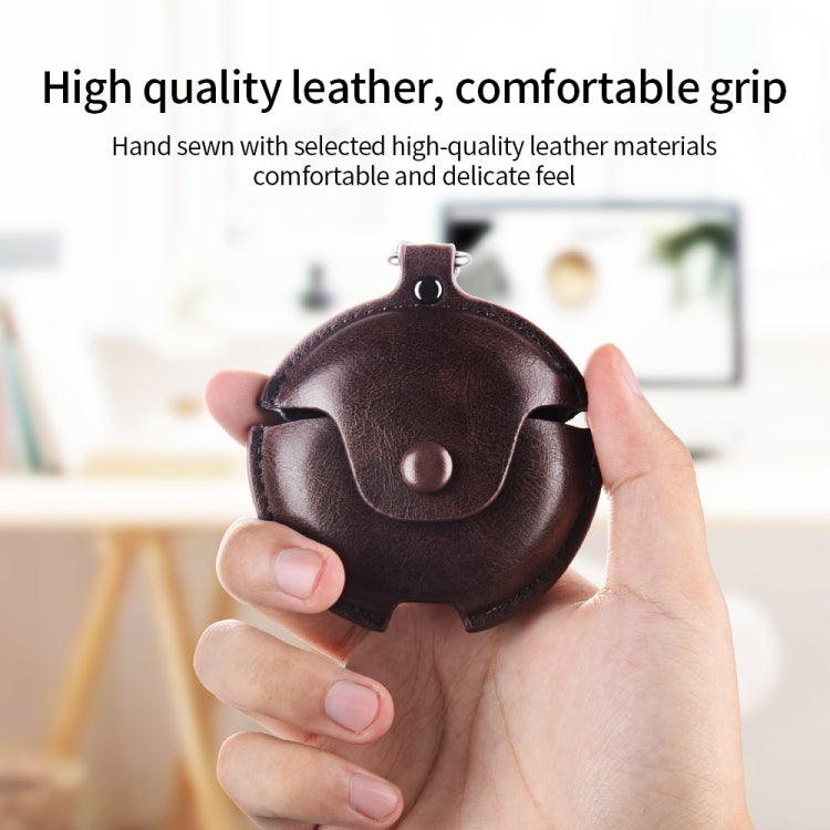 For Huawei FreeBuds 4 / 4E Business Leather Earphone Protective Case with Hook(Dark Brown) - Huawei Earphone Case by PMC TechLife | Online Shopping South Africa | PMC TechLife | Buy Now Pay Later Mobicred