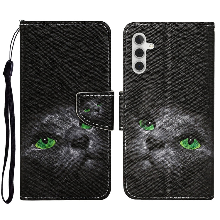 For Samsung Galaxy A34 Colored Drawing Pattern Leather Phone Case(Black Cat) - free shipping - PMC TechLife - Order now!