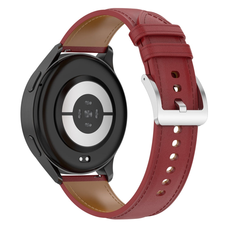 For Huawei Watch Buds/Xiaomi Watch S2 22mm Genuine Leather Watch Band(Red) - Watch Bands by PMC Jewellery | Online Shopping South Africa | PMC Jewellery | Buy Now Pay Later Mobicred