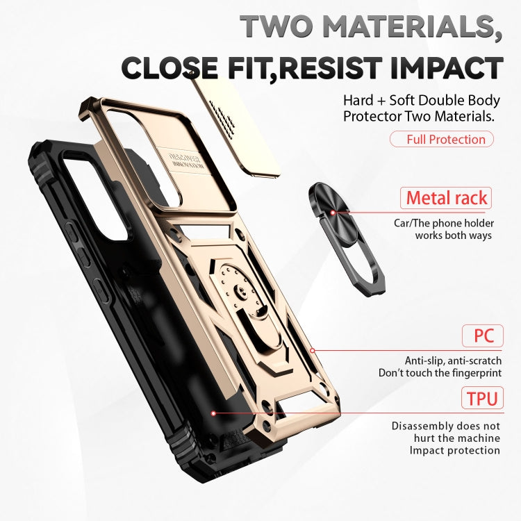 For Samsung Galaxy A54 5G Sliding Camshield Holder Phone Case(Gold) - free shipping - PMC TechLife - Order now!