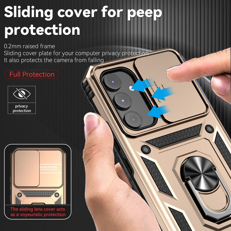 For Samsung Galaxy A54 5G Sliding Camshield Holder Phone Case(Gold) - free shipping - PMC TechLife - Order now!