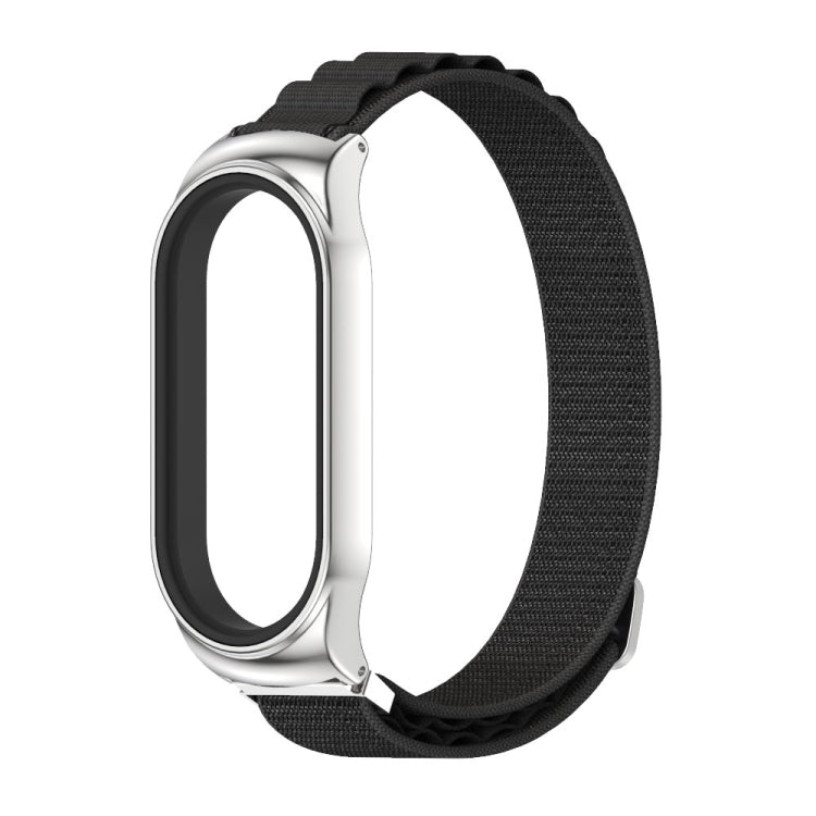 For Xiaomi Mi Band 6 / 5 / 4 / 3 MIJOBS CS Nylon Breathable Watch Band(Black Silver) - Watch Bands by MIJOBS | Online Shopping South Africa | PMC Jewellery | Buy Now Pay Later Mobicred