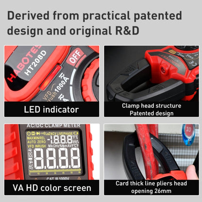 HABOTEST HT208A 1000A Clamp Multi-Function Anti-burning Digital Multimeter - Digital Multimeter by HABOTEST | Online Shopping South Africa | PMC Jewellery | Buy Now Pay Later Mobicred