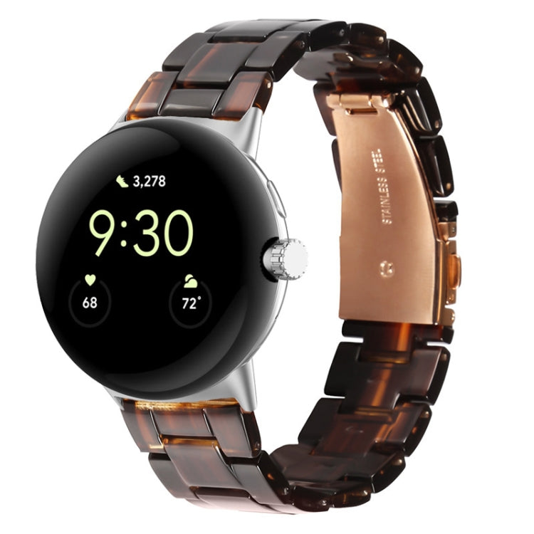 For Google Pixel Watch Three-beads Resin Watch Band(Deep Honey) - free shipping - PMC TechLife - Order now!