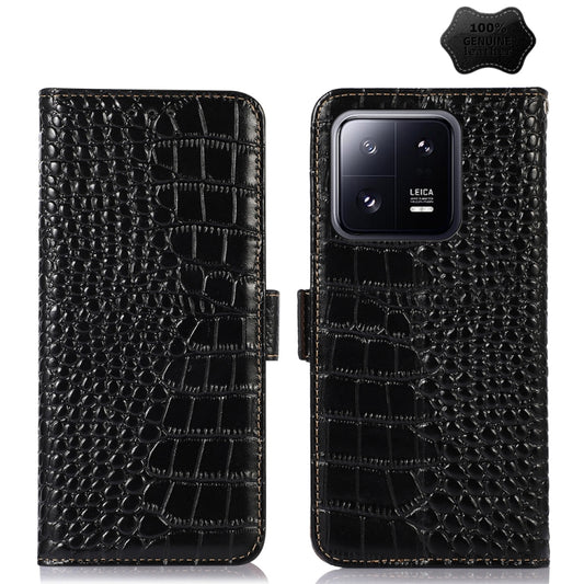 For Xiaomi 13 Pro Crocodile Top Layer Cowhide Leather Phone Case(Black) - 13 Pro Cases by PMC Jewellery | Online Shopping South Africa | PMC Jewellery