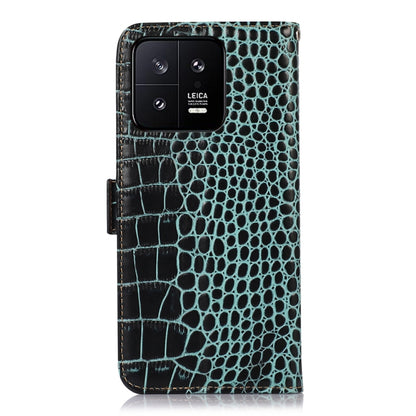 For Xiaomi 13 Crocodile Top Layer Cowhide Leather Phone Case(Green) - 13 Cases by PMC Jewellery | Online Shopping South Africa | PMC Jewellery