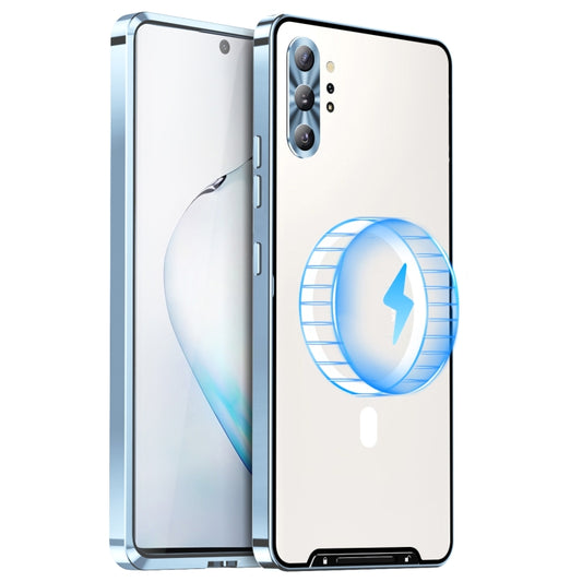 For Samsung Galaxy Note10+ MagSafe Magnetic Frosted Metal Phone Case(Blue) - Galaxy Phone Cases by PMC Jewellery | Online Shopping South Africa | PMC Jewellery