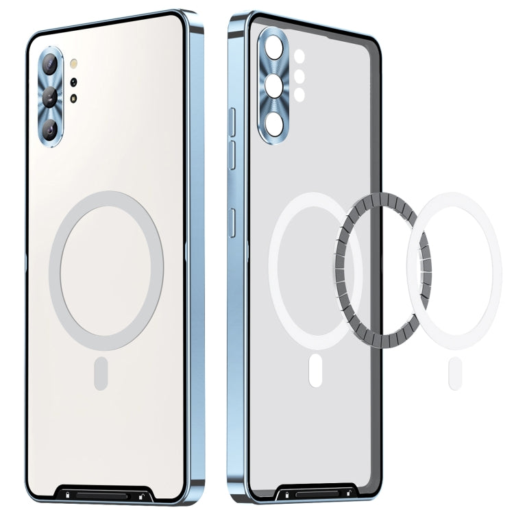 For Samsung Galaxy Note10+ MagSafe Magnetic Frosted Metal Phone Case(Blue) - Galaxy Phone Cases by PMC TechLife | Online Shopping South Africa | PMC TechLife