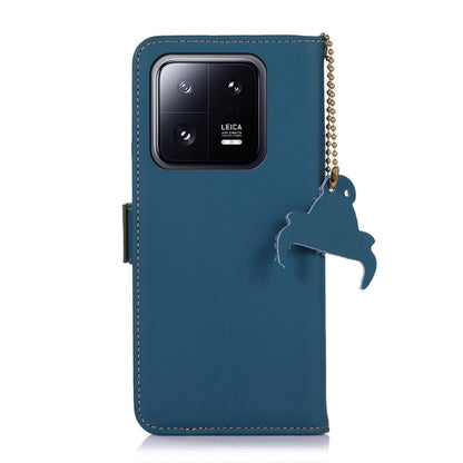 For Xiaomi 13 Genuine Leather Magnetic RFID Leather Phone Case(Blue) - 13 Cases by PMC Jewellery | Online Shopping South Africa | PMC Jewellery