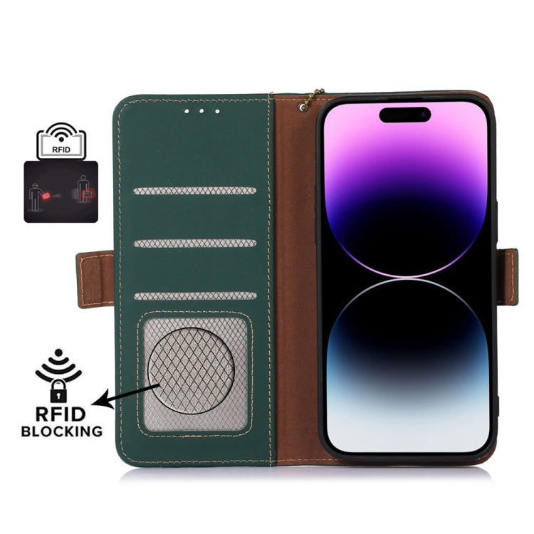 For Xiaomi 13 Pro Genuine Leather Magnetic RFID Leather Phone Case(Green) - 13 Pro Cases by PMC TechLife | Online Shopping South Africa | PMC TechLife