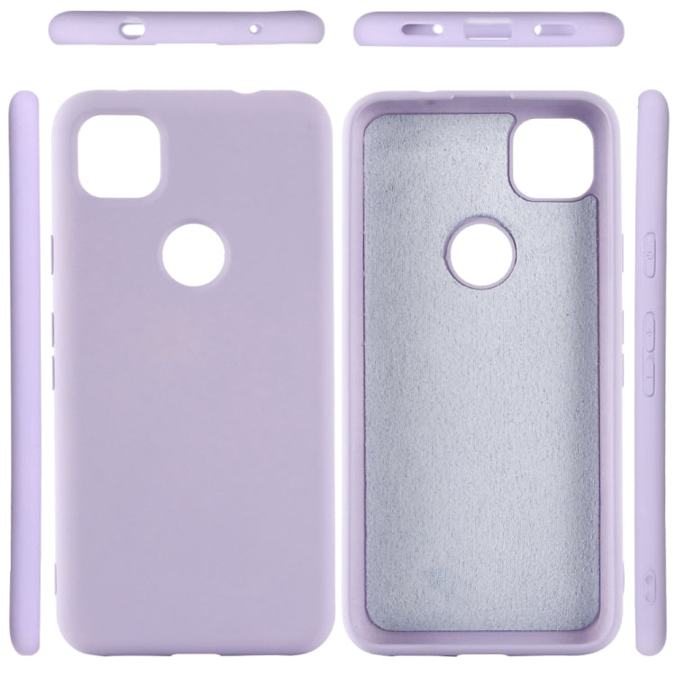 For Google Pixel 4a Pure Color Liquid Silicone Shockproof Full Coverage Case(Purple) - Google Cases by PMC Jewellery | Online Shopping South Africa | PMC Jewellery