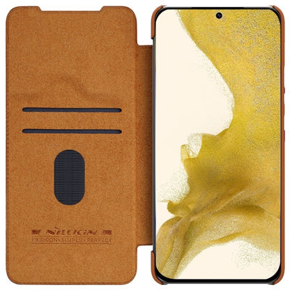 For Samsung Galaxy S23 5G NILLKIN QIN Series Pro Sliding Camera Cover Design Leather Phone Case(Brown) - Galaxy S23 5G Cases by NILLKIN | Online Shopping South Africa | PMC Jewellery | Buy Now Pay Later Mobicred