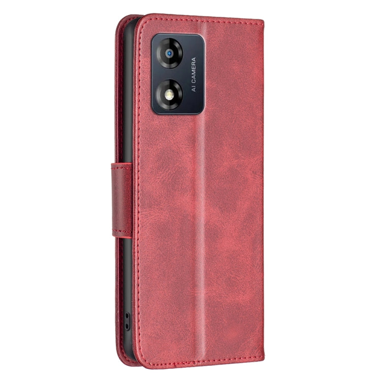 For Motorola Moto E13 4G Lambskin Texture Leather Phone Case(Red) - Motorola Cases by PMC Jewellery | Online Shopping South Africa | PMC Jewellery