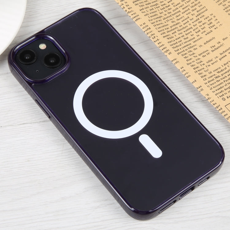 For iPhone 14 Plus GEBEI MagSafe Magnetic Transparent Phone Case (Purple) - iPhone 14 Plus Cases by GEBEI | Online Shopping South Africa | PMC TechLife | Buy Now Pay Later Mobicred