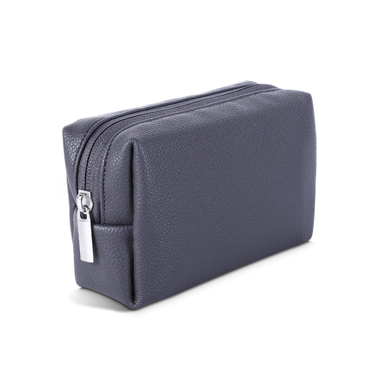 Leather Power Pack Charger Data Cable Mouse Digital Storage Bag(Dark Grey) - Digital Storage Bag by PMC TechLife | Online Shopping South Africa | PMC TechLife