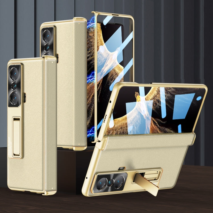 For Honor Magic VS GKK Magnetic Hinge Flip Leather Phone Case with Holder(Gold) - Honor Cases by GKK | Online Shopping South Africa | PMC TechLife | Buy Now Pay Later Mobicred