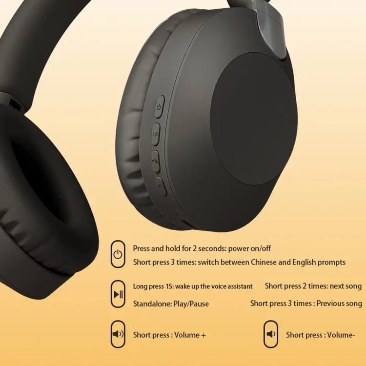 B2 Wireless Bluetooth 5.1 Foldable Noise Reduction Headset(Black) - Headset & Headphone by PMC TechLife | Online Shopping South Africa | PMC TechLife