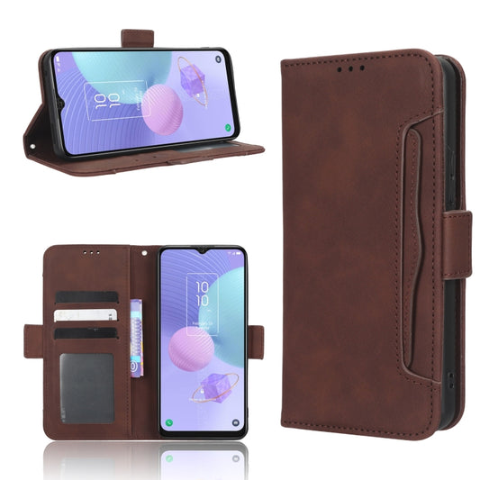 For TCL 405 / 406 T506D Skin Feel Calf Texture Card Slots Leather Phone Case(Brown) - More Brand by PMC Jewellery | Online Shopping South Africa | PMC Jewellery