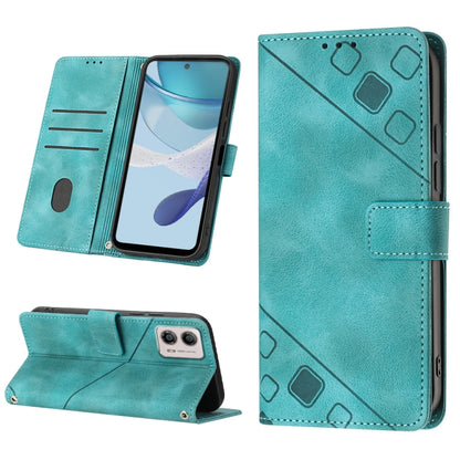 For Motorola Moto G53 5G Skin-feel Embossed Leather Phone Case(Green) - Motorola Cases by PMC Jewellery | Online Shopping South Africa | PMC Jewellery