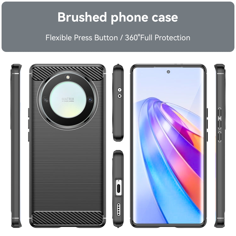 For Honor Magic5 Lite Brushed Texture Carbon Fiber TPU Phone Case(Black) - Honor Cases by PMC Jewellery | Online Shopping South Africa | PMC Jewellery