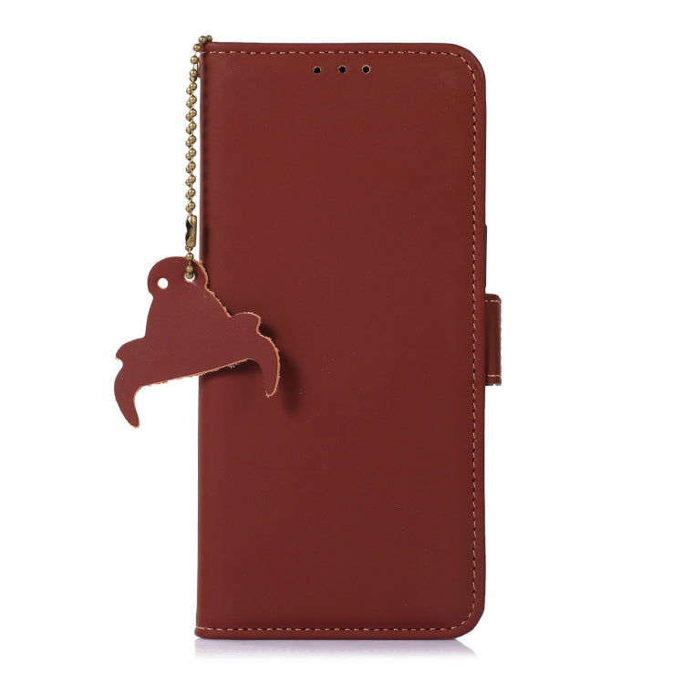 For Xiaomi 13 Lite / Civi 2 Genuine Leather Magnetic RFID Leather Phone Case(Coffee) - 13 Lite Cases by PMC Jewellery | Online Shopping South Africa | PMC Jewellery