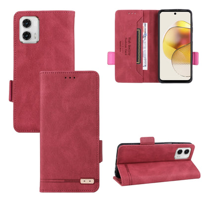 For Motorola Moto G13 / G23 / G53 Magnetic Clasp Flip Leather Phone Case(Red) - Motorola Cases by PMC Jewellery | Online Shopping South Africa | PMC Jewellery