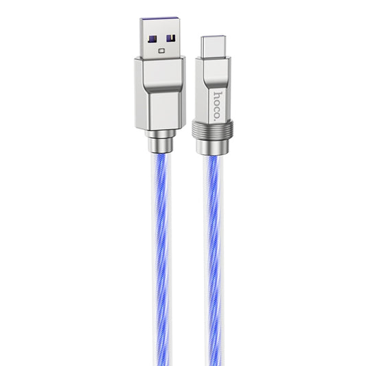 hoco U113 100W USB to USB-C/Type-C Silicone Fast Charging Data Cable, Length: 1m(Blue) - USB-C & Type-C Cable by hoco | Online Shopping South Africa | PMC Jewellery