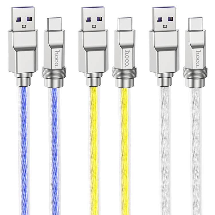 hoco U113 100W USB to USB-C/Type-C Silicone Fast Charging Data Cable, Length: 1m(Blue) - USB-C & Type-C Cable by hoco | Online Shopping South Africa | PMC Jewellery