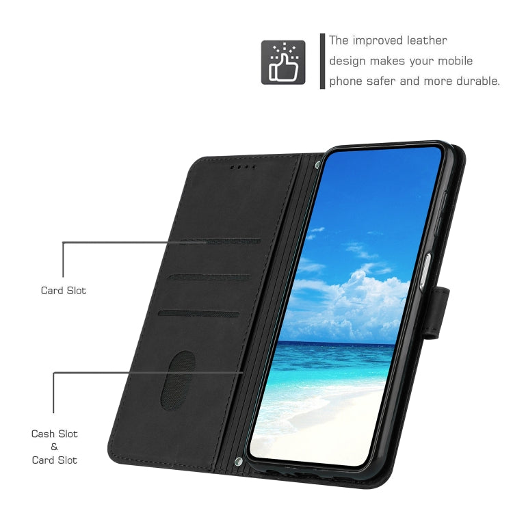For Infinix Hot 20i Skin Feel Heart Pattern Leather Phone Case with Lanyard(Black) - free shipping - PMC TechLife - Order now!