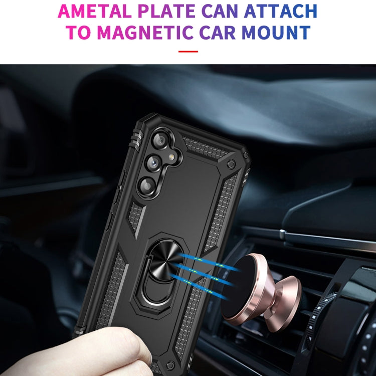 For Samsung Galaxy A34 Shockproof TPU + PC Phone Case with Holder(Black) - free shipping - PMC TechLife - Order now!