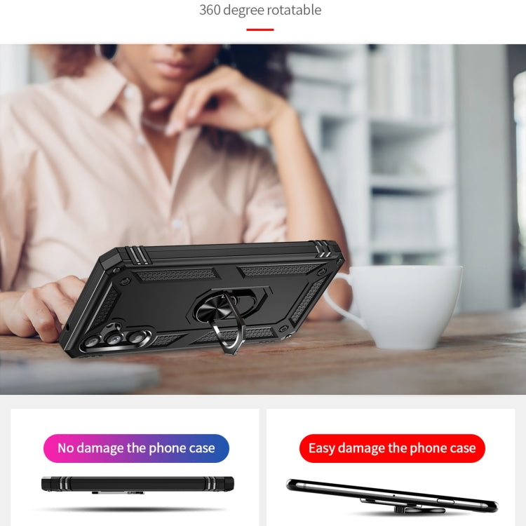 For Samsung Galaxy A34 Shockproof TPU + PC Phone Case with Holder(Black) - free shipping - PMC TechLife - Order now!