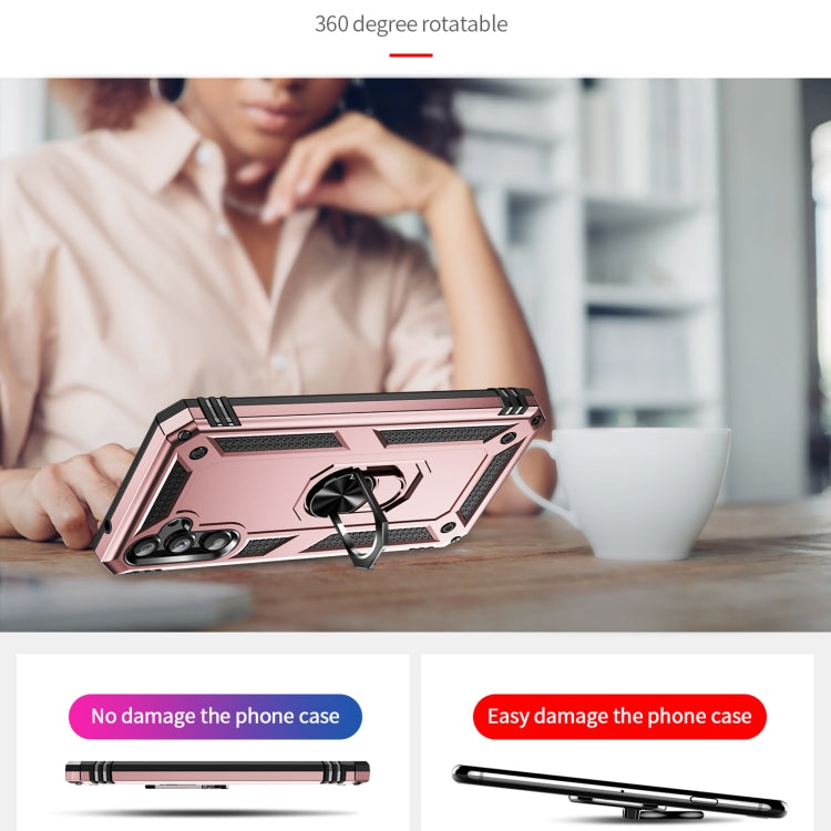 For Samsung Galaxy A34 Shockproof TPU + PC Phone Case with Holder(Rose Gold) - free shipping - PMC TechLife - Order now!