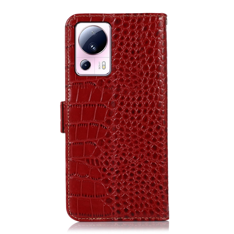 For Xiaomi 13 Lite / Civi 2 Crocodile Top Layer Cowhide Leather Phone Case(Red) - 13 Lite Cases by PMC Jewellery | Online Shopping South Africa | PMC Jewellery