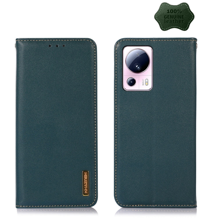 For Xiaomi 13 Lite / Civi 2 KHAZNEH Nappa Top Layer Cowhide Leather Phone Case(Green) - 13 Lite Cases by PMC Jewellery | Online Shopping South Africa | PMC Jewellery