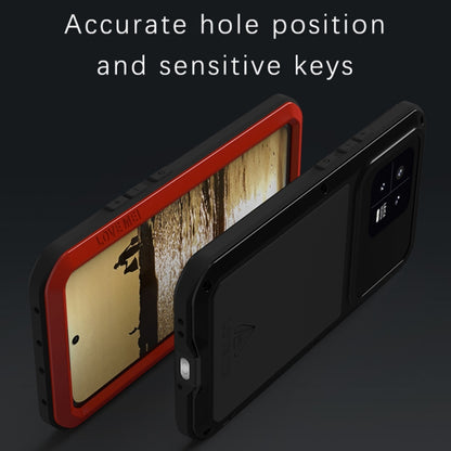 For Xiaomi 13 LOVE MEI Metal Shockproof Life Waterproof Dustproof Phone Case(Red) - 13 Cases by LOVE MEI | Online Shopping South Africa | PMC Jewellery