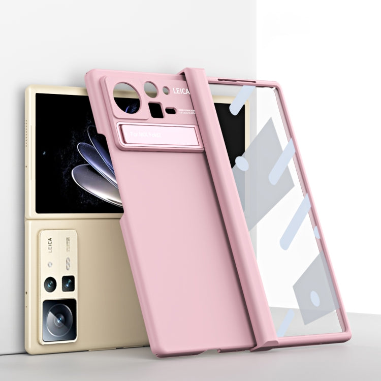 For Xiaomi Mix Fold 2 Macaron Hinge All-inclusive Folding Phone Case with Stand(Pink) - Xiaomi Cases by PMC Jewellery | Online Shopping South Africa | PMC Jewellery