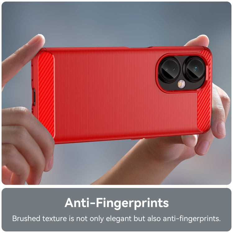 For OnePlus Nord CE 3 Brushed Texture Carbon Fiber TPU Phone Case(Red) - free shipping - PMC TechLife - Order now!