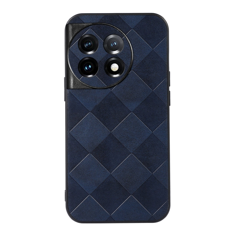 For OnePlus 11R/Ace 2 Weave Plaid PU Phone Case(Blue) - OnePlus Cases by PMC Jewellery | Online Shopping South Africa | PMC Jewellery