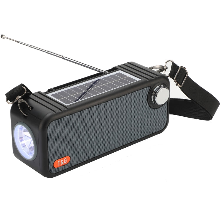 T&G TG637 Outdoor Portable Solar Power Wireless Bluetooth Speaker with FM / Flashlight / TF Card Slot(Grey) - Desktop Speaker by T&G | Online Shopping South Africa | PMC Jewellery