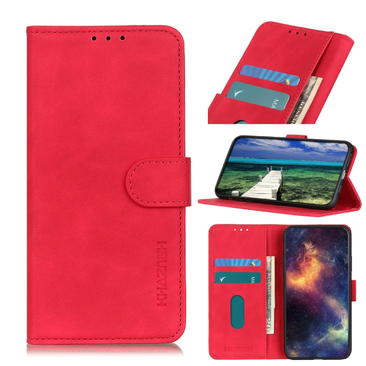 For Google Pixel 7a KHAZNEH Retro Texture Flip Leather Phone Case(Red) - Google Cases by PMC Jewellery | Online Shopping South Africa | PMC Jewellery