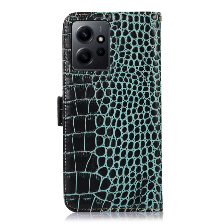 For Xiaomi Redmi Note 12 4G Global Crocodile Top Layer Cowhide Leather Phone Case(Green) - Note 12 Cases by PMC Jewellery | Online Shopping South Africa | PMC Jewellery