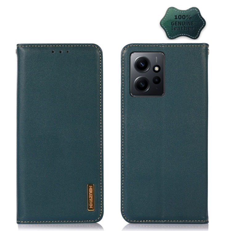 For Xiaomi Redmi Note 12 4G Global KHAZNEH Nappa Top Layer Cowhide Leather Phone Case(Green) - Note 12 Cases by PMC Jewellery | Online Shopping South Africa | PMC Jewellery