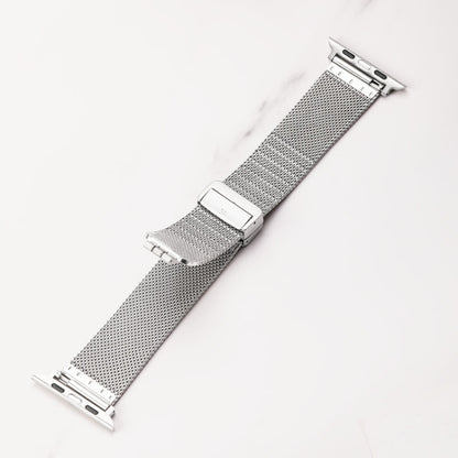 Milan Fold Buckle Metal Watch Band For Apple Watch Series 8&7 41mm / SE 2&6&SE&5&4 40mm / 3&2&1 38mm (Light Purple) - Watch Bands by PMC Jewellery | Online Shopping South Africa | PMC Jewellery