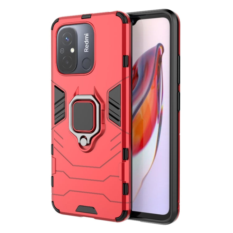 For Xiaomi Redmi 12C Magnetic Ring Holder PC + TPU Phone Case(Red) - Xiaomi Cases by PMC Jewellery | Online Shopping South Africa | PMC Jewellery