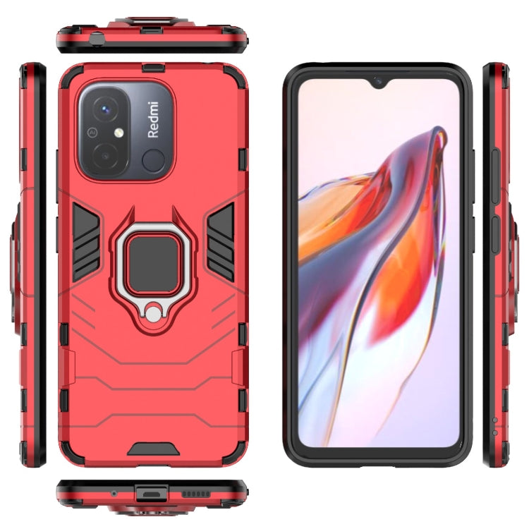 For Xiaomi Redmi 12C Magnetic Ring Holder PC + TPU Phone Case(Red) - Xiaomi Cases by PMC Jewellery | Online Shopping South Africa | PMC Jewellery