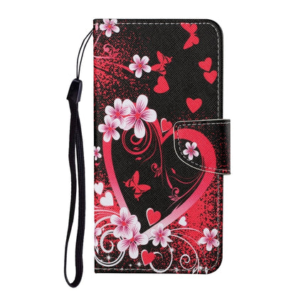 For Xiaomi Redmi 12C Colored Drawing Pattern Flip Leather Phone Case(Red Heart) - Xiaomi Cases by PMC Jewellery | Online Shopping South Africa | PMC Jewellery