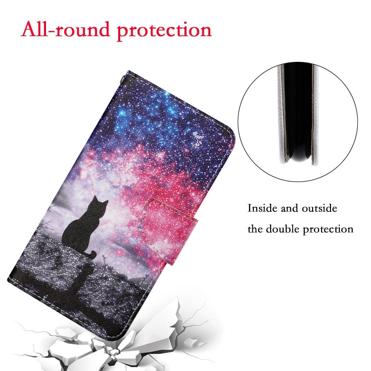 For Xiaomi Redmi 12C Colored Drawing Pattern Flip Leather Phone Case(Star Sky Cat) - Xiaomi Cases by PMC Jewellery | Online Shopping South Africa | PMC Jewellery