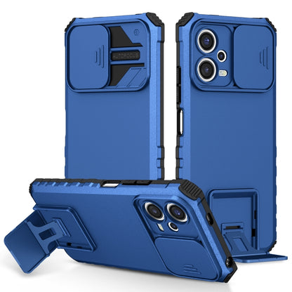 For Xiaomi Redmi Note 12 5G / Poco X5 Stereoscopic Holder Sliding Camshield Phone Case(Blue) - Note 12 Cases by PMC Jewellery | Online Shopping South Africa | PMC Jewellery